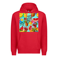 Red fruits tie dye seamless pattern Premium Hoodie - Zillion Design Studio