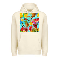 Sandshell fruits tie dye seamless pattern Premium Hoodie - Zillion Design Studio