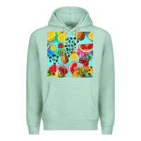 Seafoam fruits tie dye seamless pattern Premium Hoodie - Zillion Design Studio