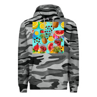 Slate Camo fruits tie dye seamless pattern Premium Hoodie - Zillion Design Studio
