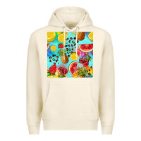 Tofu fruits tie dye seamless pattern Premium Hoodie - Zillion Design Studio