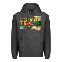 Charcoal Heather coffee teach repeat Premium Hoodie - texasbilliewilder