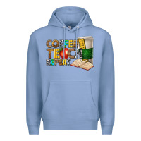 Colony Blue coffee teach repeat Premium Hoodie - texasbilliewilder