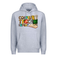Heather Grey coffee teach repeat Premium Hoodie - texasbilliewilder