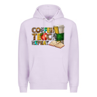 Lilac coffee teach repeat Premium Hoodie - texasbilliewilder