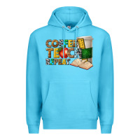 Ocean Blue coffee teach repeat Premium Hoodie - texasbilliewilder
