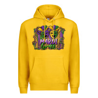 Lemon mardi gras mask with leopard background Premium Hoodie - RanaPortraitStore