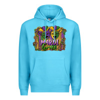 Ocean Blue mardi gras mask with leopard background Premium Hoodie - RanaPortraitStore