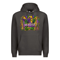 Smoke mardi gras mask with leopard background Premium Hoodie - RanaPortraitStore