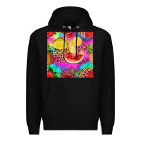 Black fruits leopard tie dye seamless pattern Premium Hoodie - Zillion Design Studio