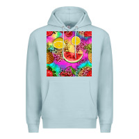 Blue Mist fruits leopard tie dye seamless pattern Premium Hoodie - Zillion Design Studio