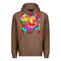 Chestnut fruits leopard tie dye seamless pattern Premium Hoodie - Zillion Design Studio