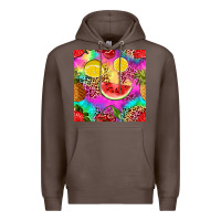 Coffee fruits leopard tie dye seamless pattern Premium Hoodie - Zillion Design Studio