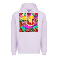 Lilac fruits leopard tie dye seamless pattern Premium Hoodie - Zillion Design Studio