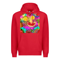Red fruits leopard tie dye seamless pattern Premium Hoodie - Zillion Design Studio