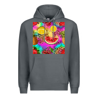 Rock fruits leopard tie dye seamless pattern Premium Hoodie - Zillion Design Studio