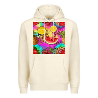 Sandshell fruits leopard tie dye seamless pattern Premium Hoodie - Zillion Design Studio