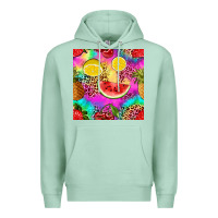 Seafoam fruits leopard tie dye seamless pattern Premium Hoodie - Zillion Design Studio