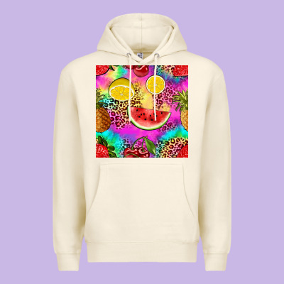 Fruits Leopard Tie Dye Seamless Pattern Premium Hoodie Designed By Zillion Design Studio