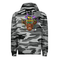 Slate Camo mardi gras mask highland cow Premium Hoodie - RanaPortraitStore