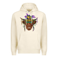 Tofu mardi gras mask highland cow Premium Hoodie - RanaPortraitStore