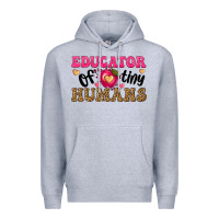 Heather Grey educator of tiny humans Premium Hoodie - texasbilliewilder