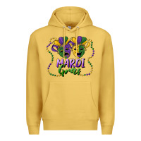 Antique Gold mardi gras mask and beads Premium Hoodie - RanaPortraitStore
