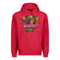 Cardinal mardi gras mask and beads Premium Hoodie - RanaPortraitStore