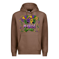 Chestnut mardi gras mask and beads Premium Hoodie - RanaPortraitStore