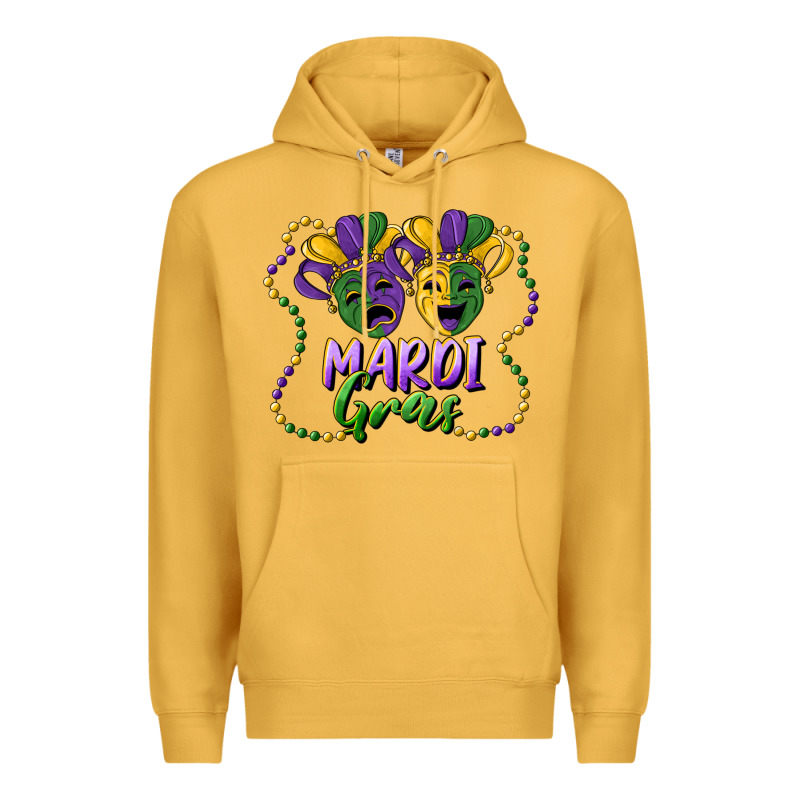Mardi Gras Mask And Beads Premium Hoodie by RanaPortraitStore | Teevron