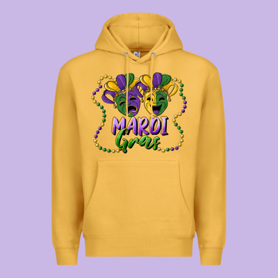Mardi Gras Mask And Beads Premium Hoodie Designed By Ranaportraitstore