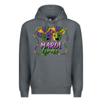 Rock mardi gras mask and beads Premium Hoodie - RanaPortraitStore