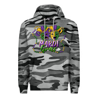 Slate Camo mardi gras mask and beads Premium Hoodie - RanaPortraitStore