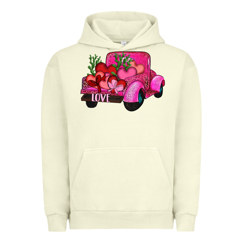 Valentine's Day Heart Cactus Truck Urban Hoodie by RanaPortraitStore | Teevron