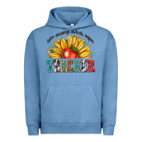 Pigment Pebble Blue teacher with sunflower Urban Hoodie - texasbilliewilder