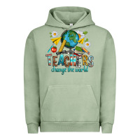 Pigment Oil Green teachers change the world Urban Hoodie - texasbilliewilder