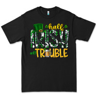 Black Half Irish All Trouble Premium Tee - CowhideDigitalArt