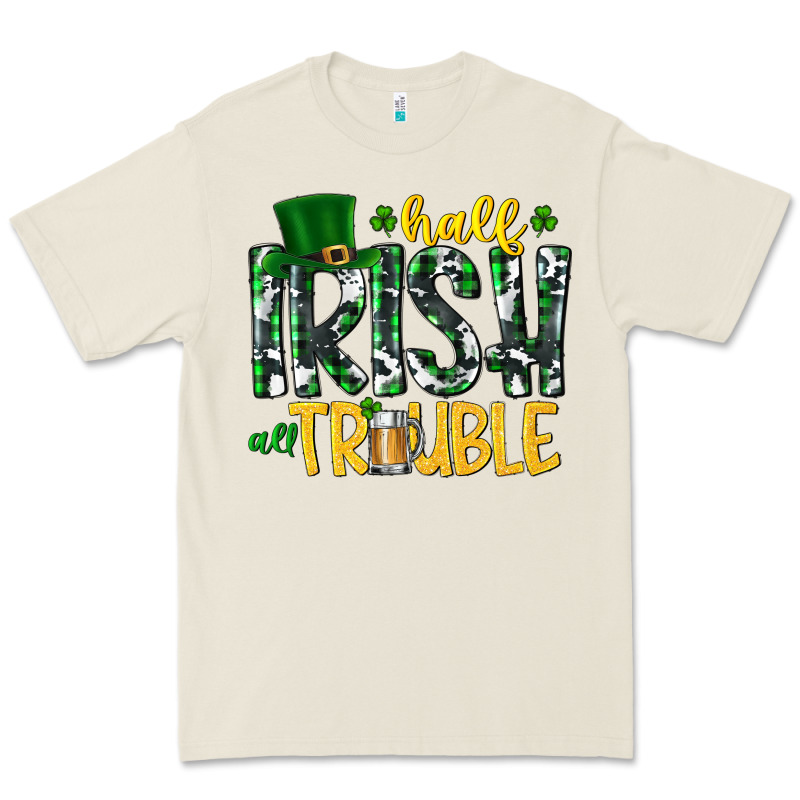 Half Irish All Trouble Premium Tee by CowhideDigitalArt | Teevron