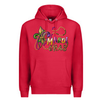 Cardinal mardi gras fleur de lis and beads Premium Hoodie - RanaPortraitStore