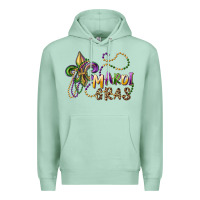 Seafoam mardi gras fleur de lis and beads Premium Hoodie - RanaPortraitStore