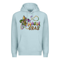 Blue Mist mardi gras fleur de lis and beads Premium Hoodie - RanaPortraitStore