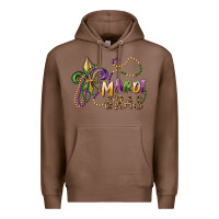 Chestnut mardi gras fleur de lis and beads Premium Hoodie - RanaPortraitStore