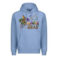 Colony Blue mardi gras fleur de lis and beads Premium Hoodie - RanaPortraitStore