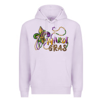 Lilac mardi gras fleur de lis and beads Premium Hoodie - RanaPortraitStore