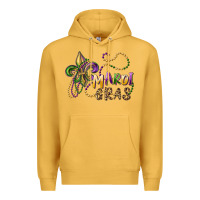 Mustard mardi gras fleur de lis and beads Premium Hoodie - RanaPortraitStore
