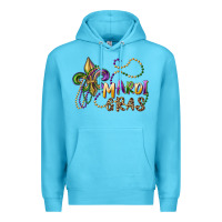 Ocean Blue mardi gras fleur de lis and beads Premium Hoodie - RanaPortraitStore