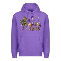 Purple mardi gras fleur de lis and beads Premium Hoodie - RanaPortraitStore