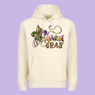 Mardi Gras Fleur De Lis And Beads Premium Hoodie Designed By Ranaportraitstore