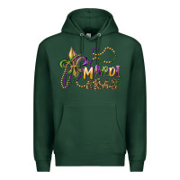 Sports Green mardi gras fleur de lis and beads Premium Hoodie - RanaPortraitStore