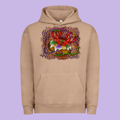 Urban Hoodie Mardi gras king cake crawfish